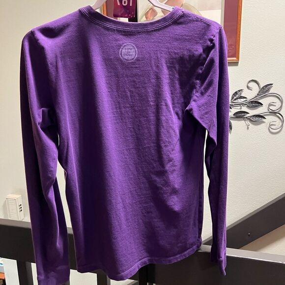 EUC Life is Good Purple Long Sleeve Shirt Dragonfly #167 - Picture 5 of 6